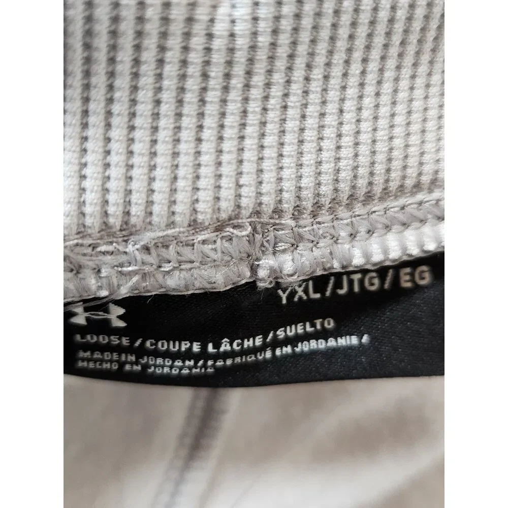 Under Armour Open Bottom Fleece Pants Girls Youth XL Gray Pink